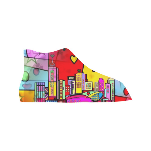 Hong Kong Popart by Nico Bielow Vancouver H Women's Canvas Shoes (1013-1)