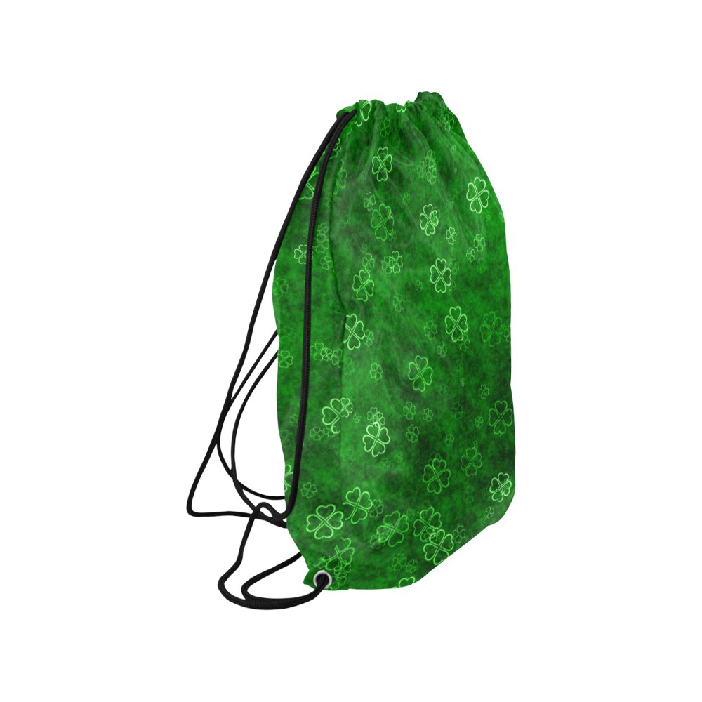 shamrocks 3 green by JamColors Medium Drawstring Bag Model 1604 (Twin Sides) 13.8"(W) * 18.1"(H)
