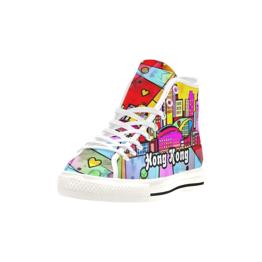 Hong Kong Popart by Nico Bielow Vancouver H Men's Canvas Shoes (1013-1)