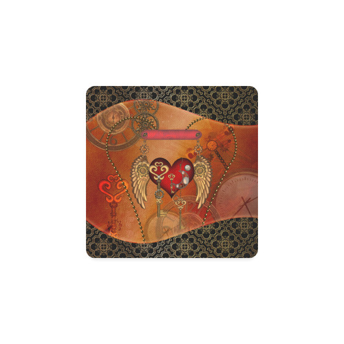 Steampunk, wonderful heart with wings Square Coaster