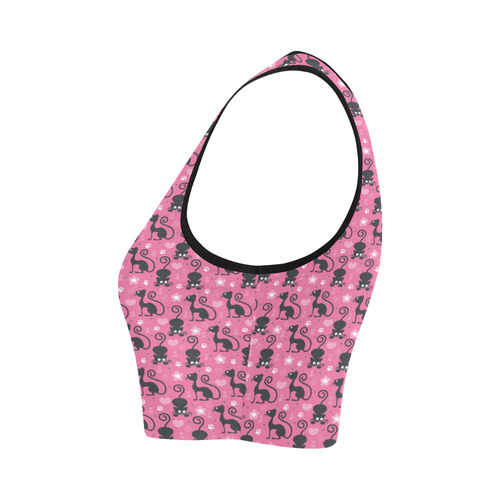 Cute Cats I Women's Crop Top (Model T42)