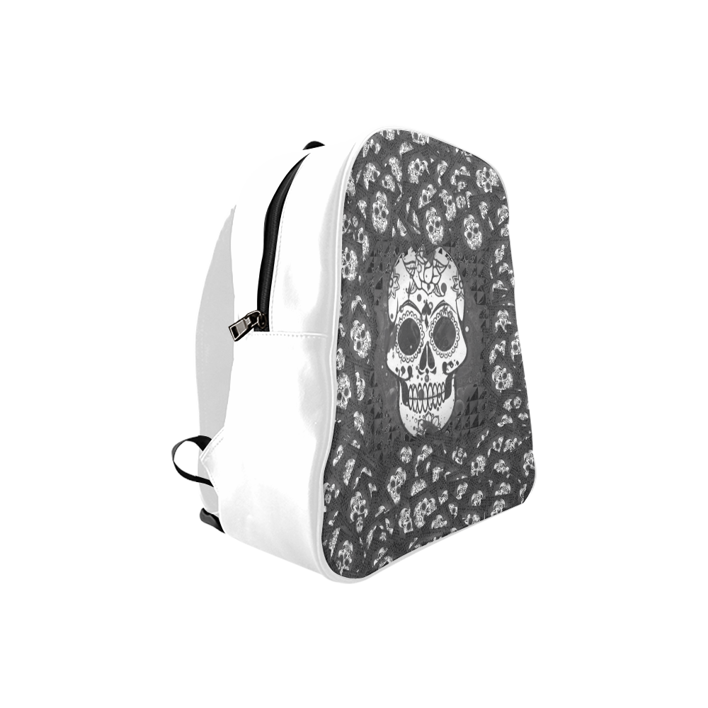skull 317 B&W by JamColors School Backpack (Model 1601)(Small)