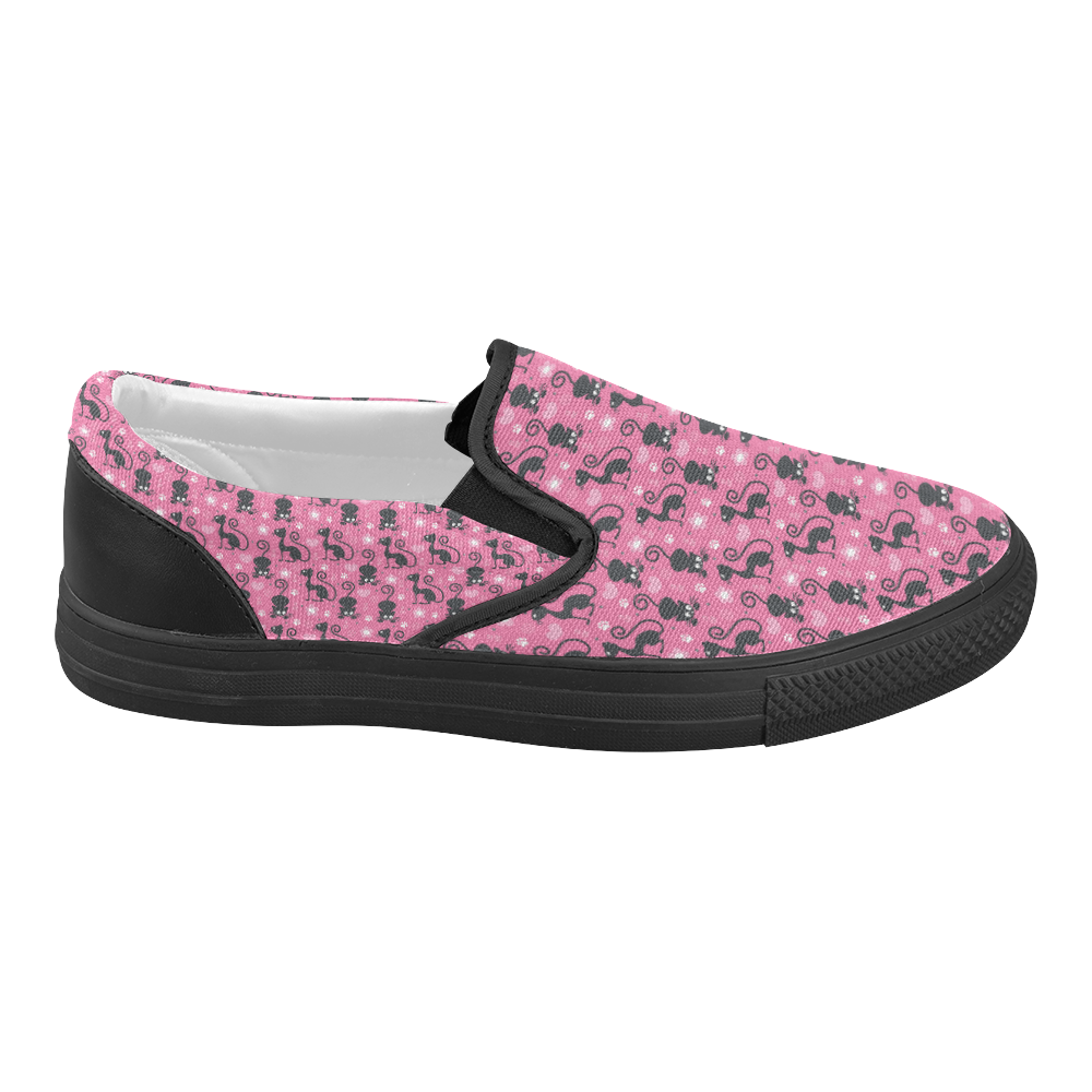 Cute Cats I Women's Slip-on Canvas Shoes (Model 019)