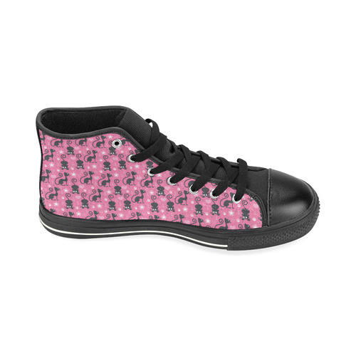 Cute Cats I High Top Canvas Women's Shoes/Large Size (Model 017)