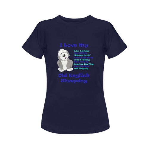 I love My- in blues copy Women's Classic T-Shirt (Model T17）