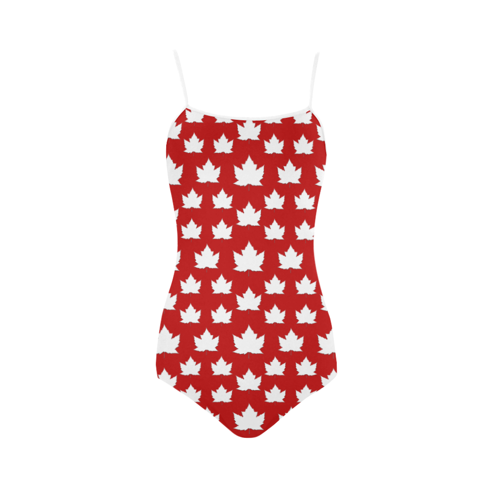 Canada Flag Swimsuits Fun Maple Leaf Bathing Suits Strap Swimsuit ...