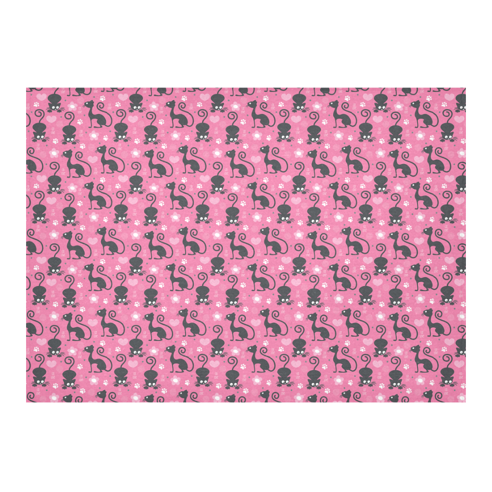Cute Cats I Cotton Linen Tablecloth 60"x 84"