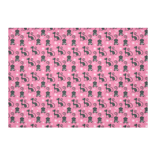 Cute Cats I Cotton Linen Tablecloth 60"x 84"