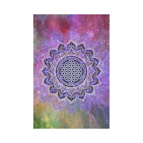 Flower Of Life Lotus Of India Galaxy Colored Garden Flag 12‘’x18‘’（Without Flagpole）