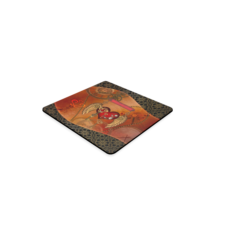 Steampunk, wonderful heart with wings Square Coaster