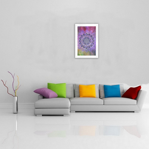Flower Of Life Lotus Of India Galaxy Colored Art Print 19‘’x28‘’