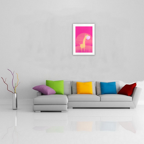 Kids zebra Africa collection : WILD PINK by bee and glow art Art Print 16‘’x23‘’