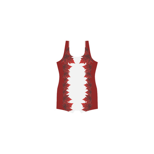 Red Maple Leaf Swimsuit Canada Bathing Suits One-piece Classic One Piece Swimwear (Model S03)