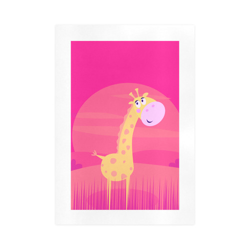 Kids zebra Africa collection : WILD PINK by bee and glow art Art Print 16‘’x23‘’