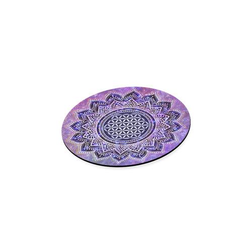 Flower Of Life Lotus Of India Galaxy Colored Round Coaster