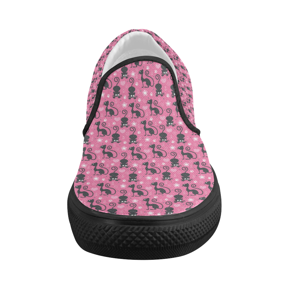 Cute Cats I Women's Slip-on Canvas Shoes (Model 019)