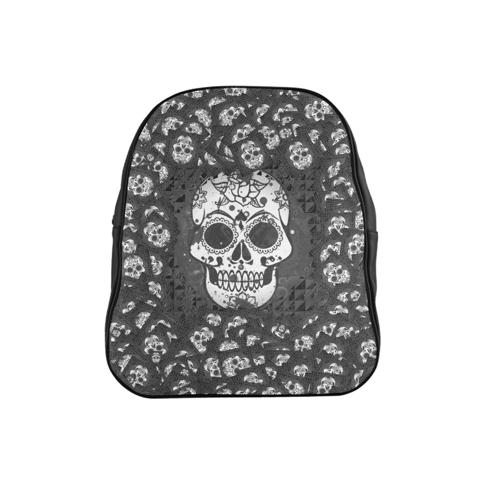 skull 317 B&W by JamColors School Backpack (Model 1601)(Small)