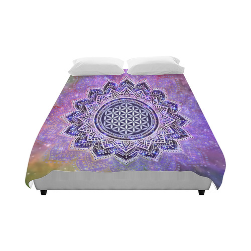 Flower Of Life Lotus Of India Galaxy Colored Duvet Cover 86"x70" ( All-over-print)