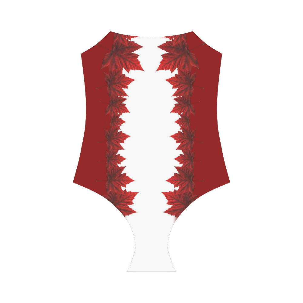 Canada Swimsuit Red Maple Leaf Bathing Suits Strap Swimsuit ( Model S05)