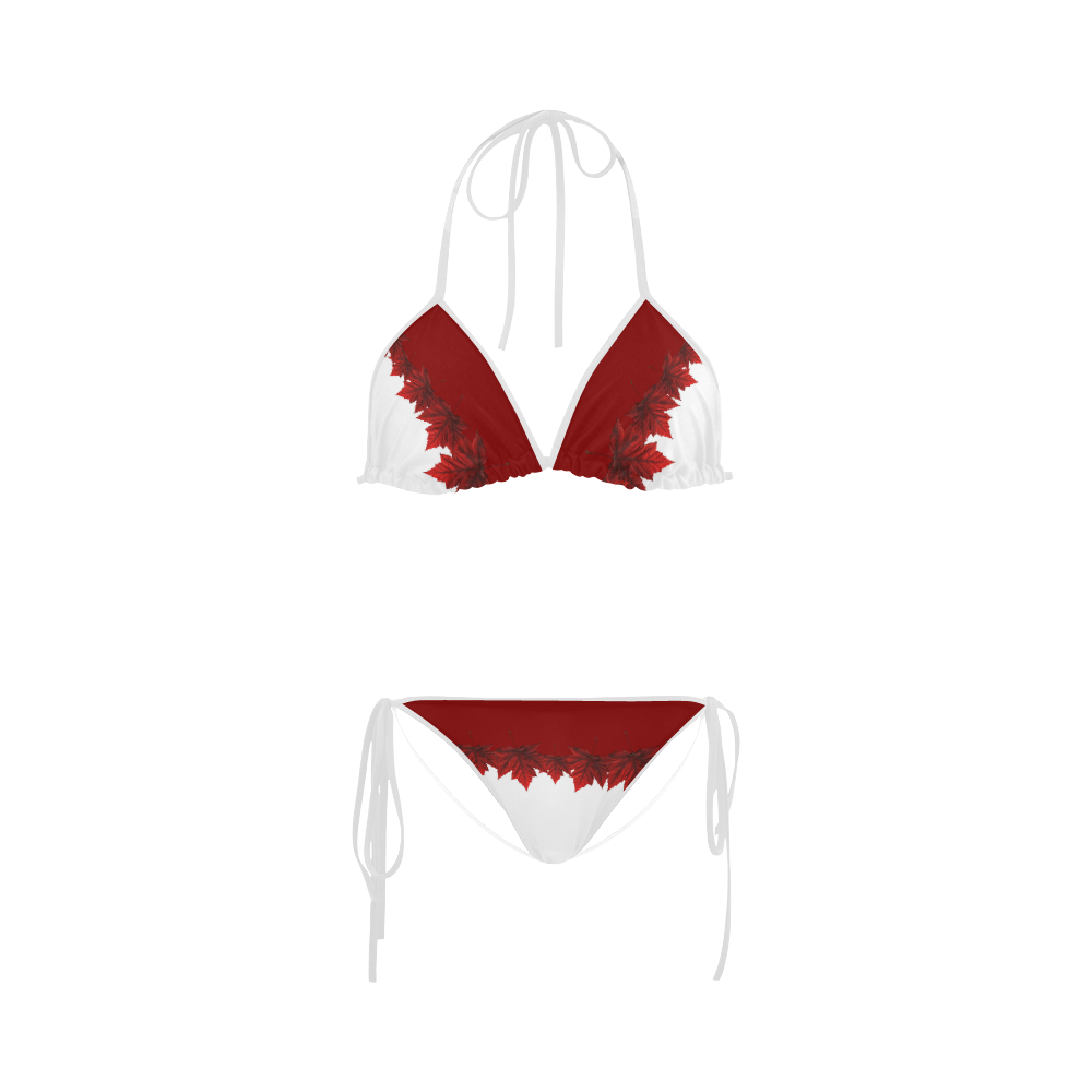 Canada Bikini Swimsuits Autumn Maple Leaves Bathing Suits Custom Bikini Swimsuit