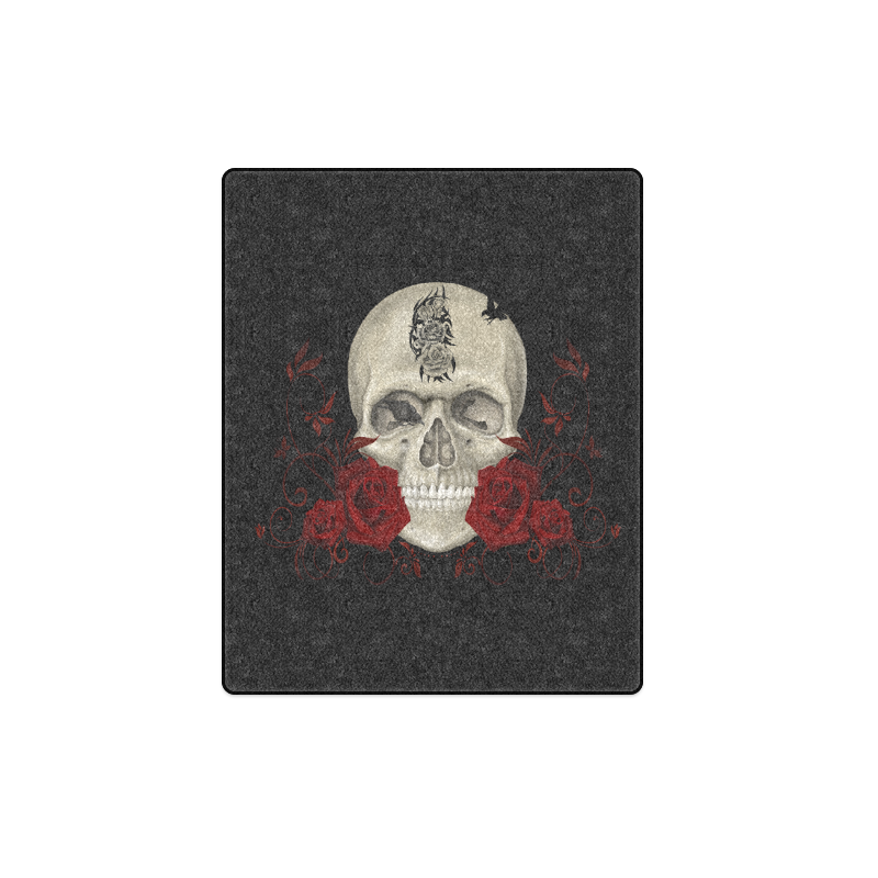 Gothic Skull With Tribal Tatoo Blanket 40"x50"