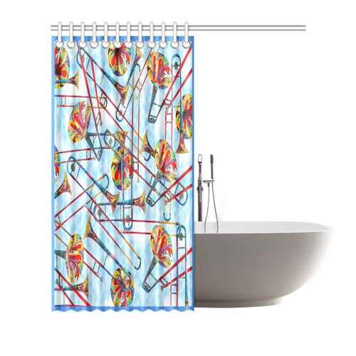 Colorful Trombone Print shower Curtain by Juleez Shower Curtain 72"x72"