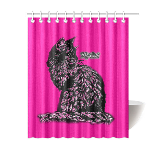 BLACK CAT Shower Curtain 60"x72"
