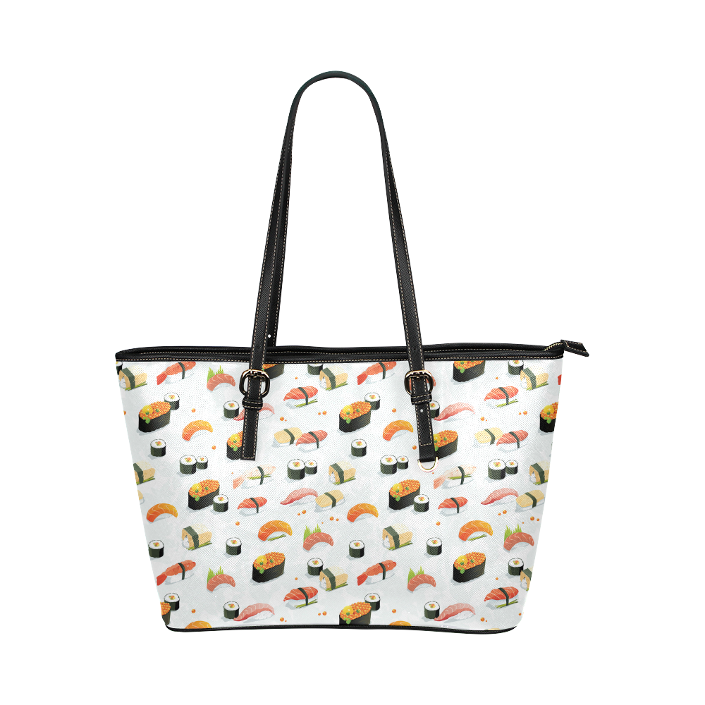 Sushi Lover Leather Tote Bag/Small (Model 1651)