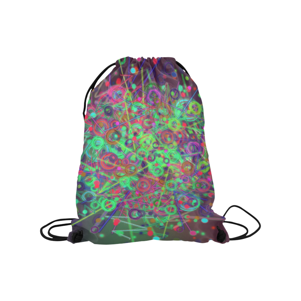 Exploding Disco Lights and Colours Medium Drawstring Bag Model 1604 (Twin Sides) 13.8"(W) * 18.1"(H)