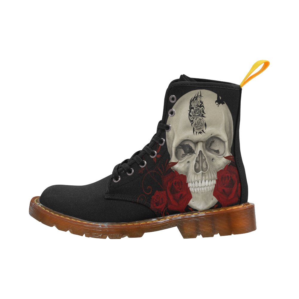 Gothic Skull With Tribal Tatoo Martin Boots For Men Model 1203H