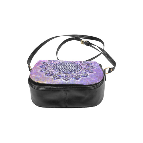 Flower Of Life Lotus Of India Galaxy Colored Classic Saddle Bag/Small (Model 1648)