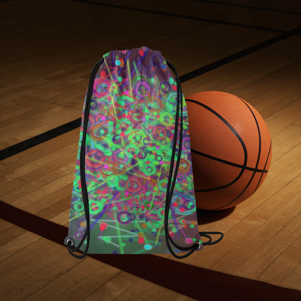 Exploding Disco Lights and Colours Small Drawstring Bag Model 1604 (Twin Sides) 11"(W) * 17.7"(H)