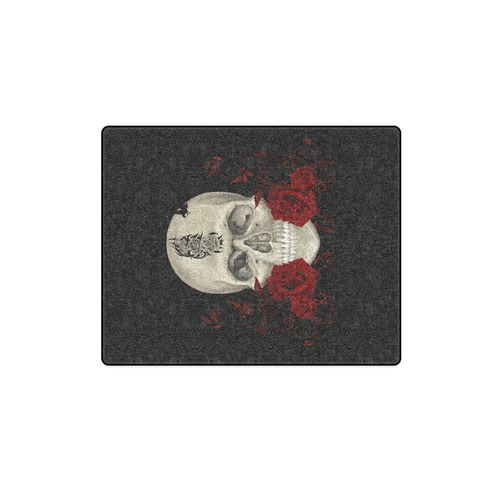 Gothic Skull With Tribal Tatoo Blanket 40"x50"