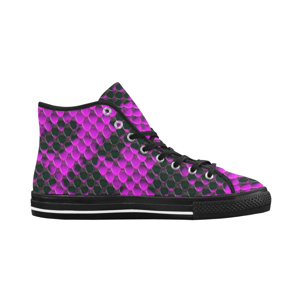 Snake Pattern A hot pink by JamColors Vancouver H Men's Canvas Shoes (1013-1)
