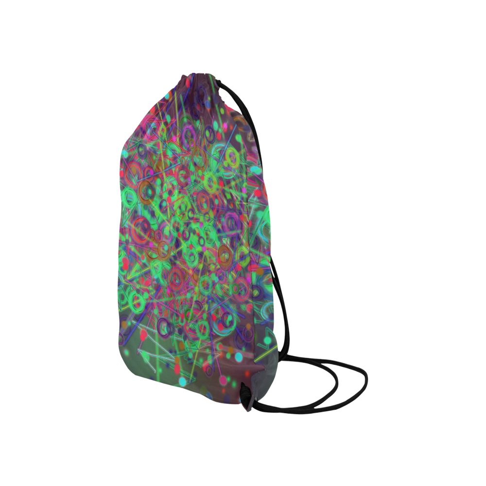 Exploding Disco Lights and Colours Small Drawstring Bag Model 1604 (Twin Sides) 11"(W) * 17.7"(H)