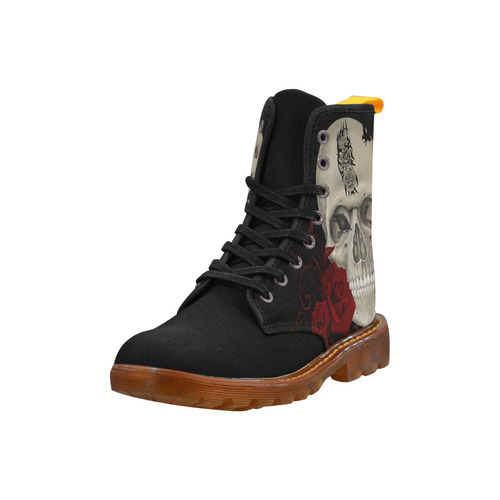 Gothic Skull With Tribal Tatoo Martin Boots For Men Model 1203H