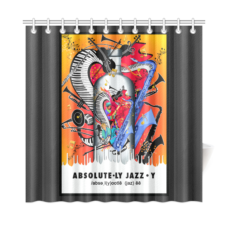 Absolute Jazz Color Print Shower Curtain Shower Curtain 72"x72"