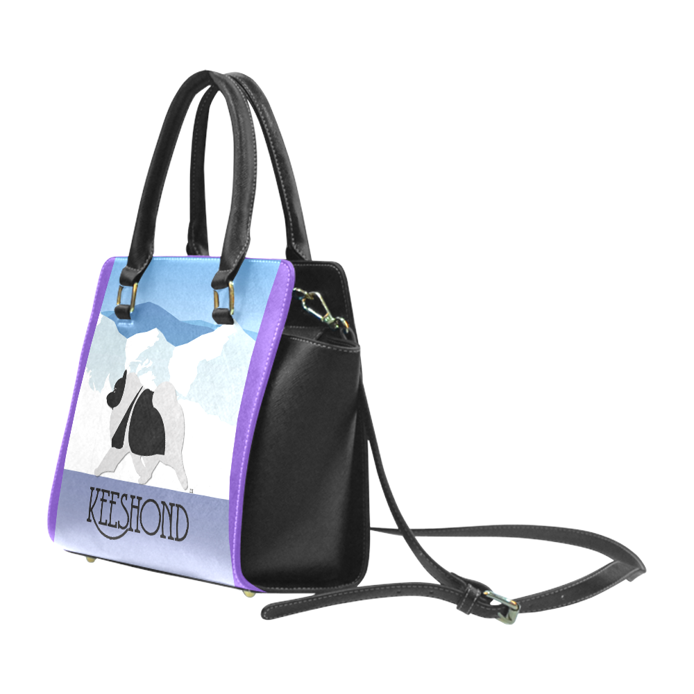 Keeshond  Rockin the Rockies 3 Rivet Shoulder Handbag (Model 1645)