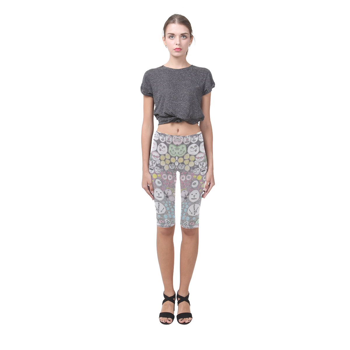 Just Raw Designs Hestia Cropped Leggings Hestia Cropped Leggings (Model L03)