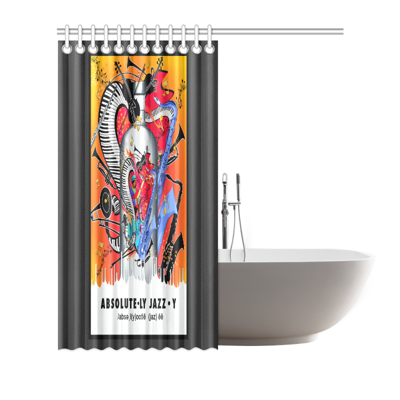 Absolute Jazz Color Print Shower Curtain Shower Curtain 72"x72"