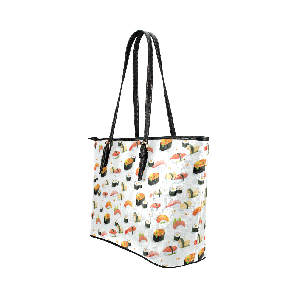 Sushi Lover Leather Tote Bag/Small (Model 1651)