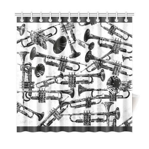 Trumpet Print Ink Design Shower Curtain by Juleez Shower Curtain 72"x72"