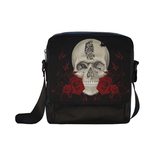 Gothic Skull With Tribal Tatoo Crossbody Nylon Bags (Model 1633)