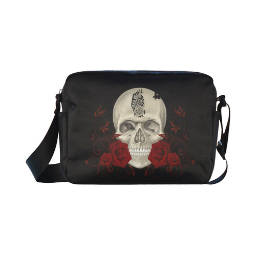 Gothic Skull With Tribal Tatoo Classic Cross-body Nylon Bags (Model 1632)