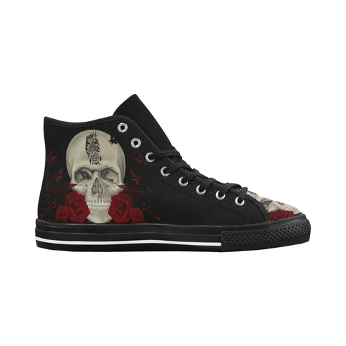 Gothic Skull With Tribal Tatoo Vancouver H Women's Canvas Shoes (1013-1)