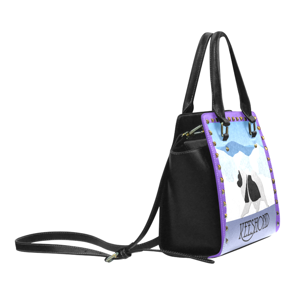 Keeshond  Rockin the Rockies 3 Rivet Shoulder Handbag (Model 1645)