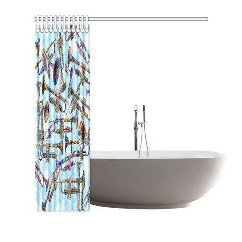 Colorful Trumpet Shower Curtain by Juleez Shower Curtain 72"x72"