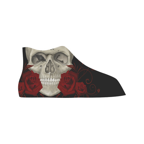 Gothic Skull With Tribal Tatoo Vancouver H Women's Canvas Shoes (1013-1)