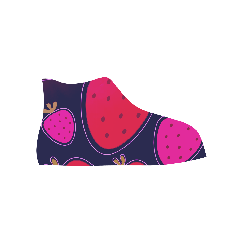 Strawberry magical shoes : Vintage summer edition 2017 High Top Canvas Shoes for Kid (Model 017)