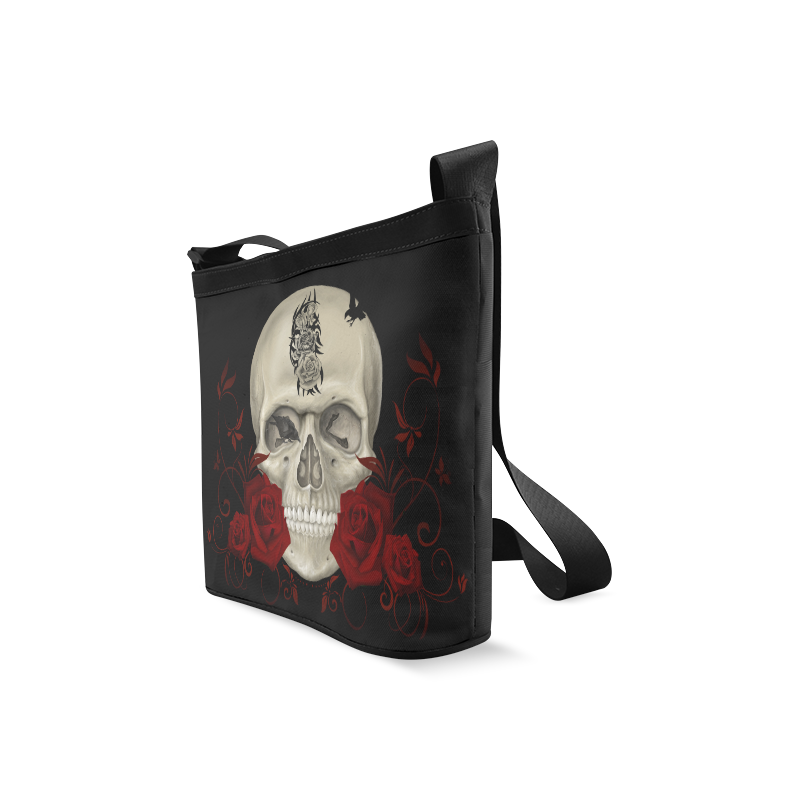 Gothic Skull With Tribal Tatoo Crossbody Bags (Model 1613)